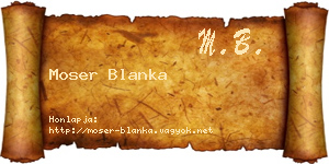 Moser Blanka névjegykártya